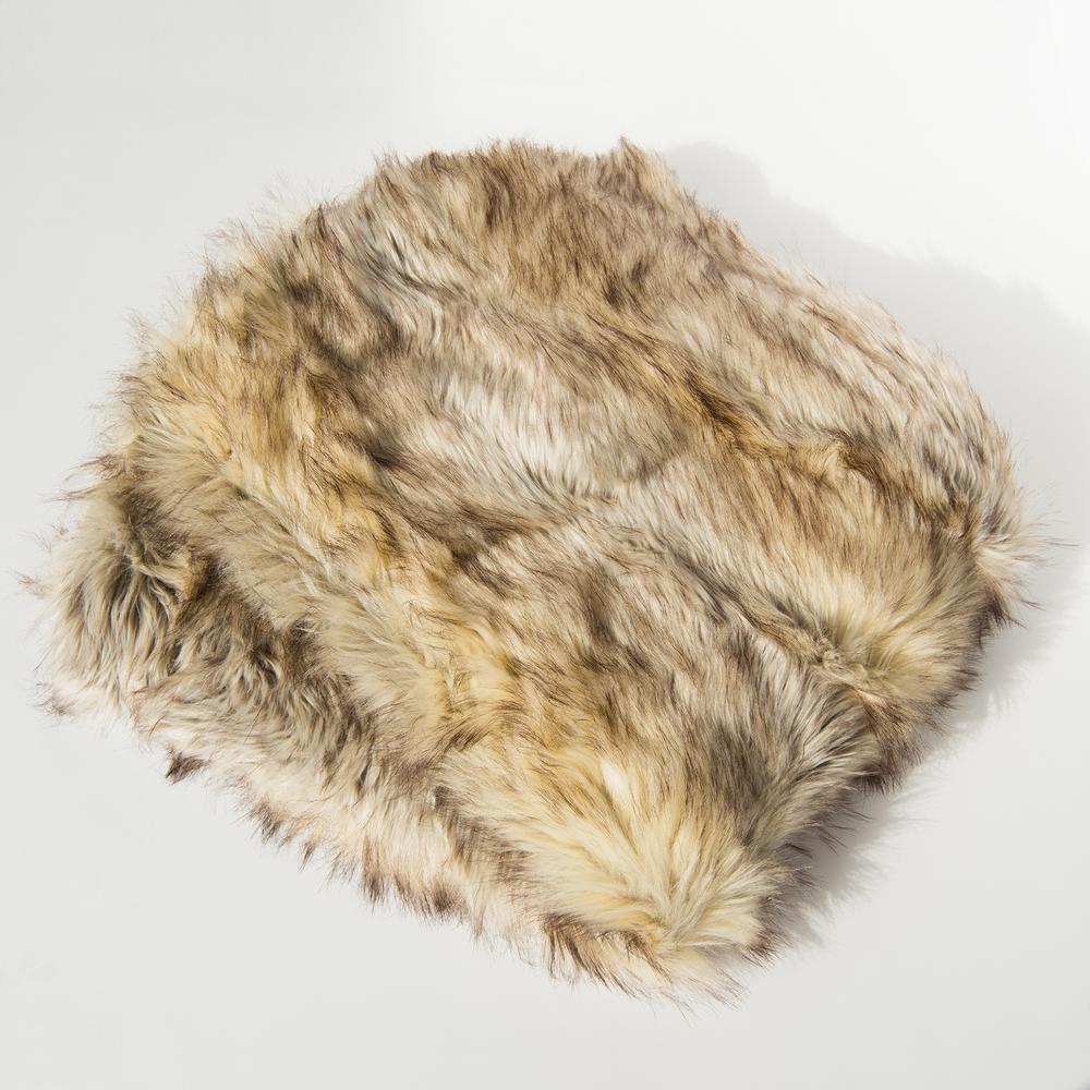 Best Home Fashion Kitt Fox Faux Fur Throw 58 In X 60 In