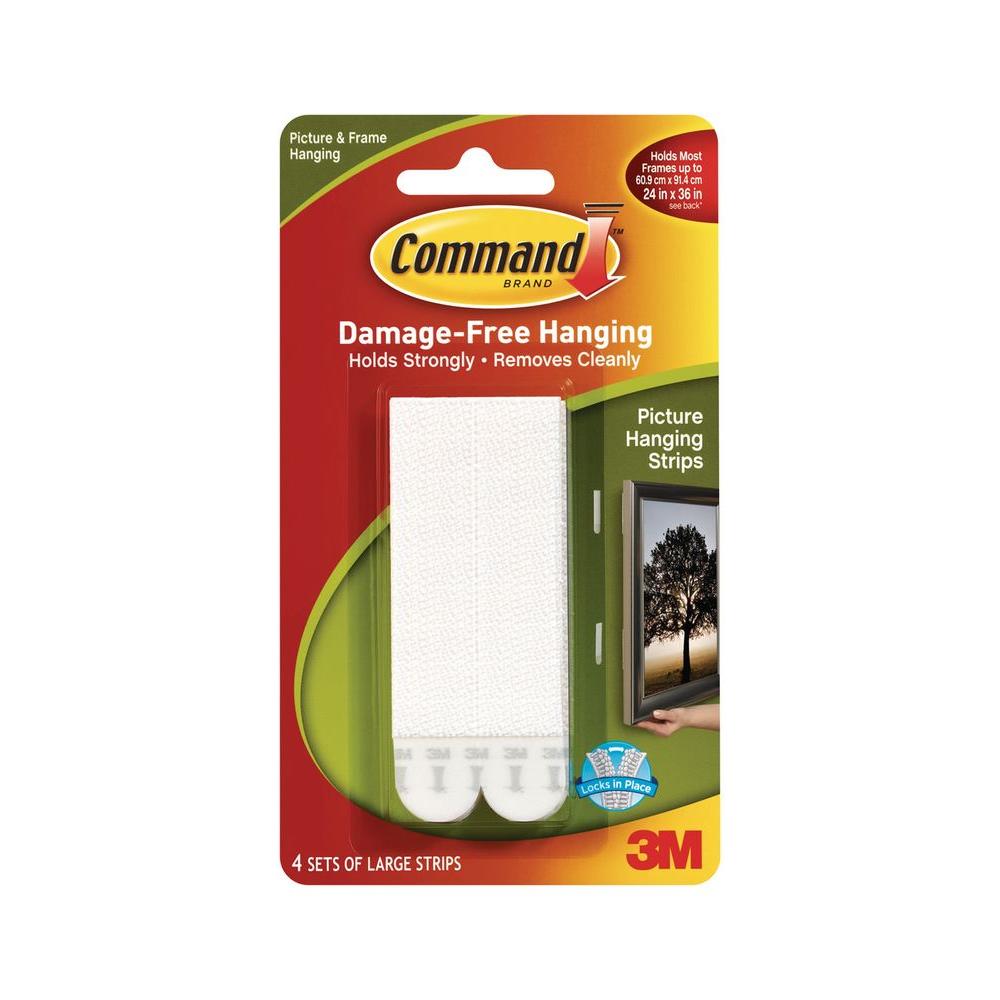 Picture Mirror Hanging Adhesive Strip Fasteners Hardware The Large White Plastic Picture Hanging Strips 4