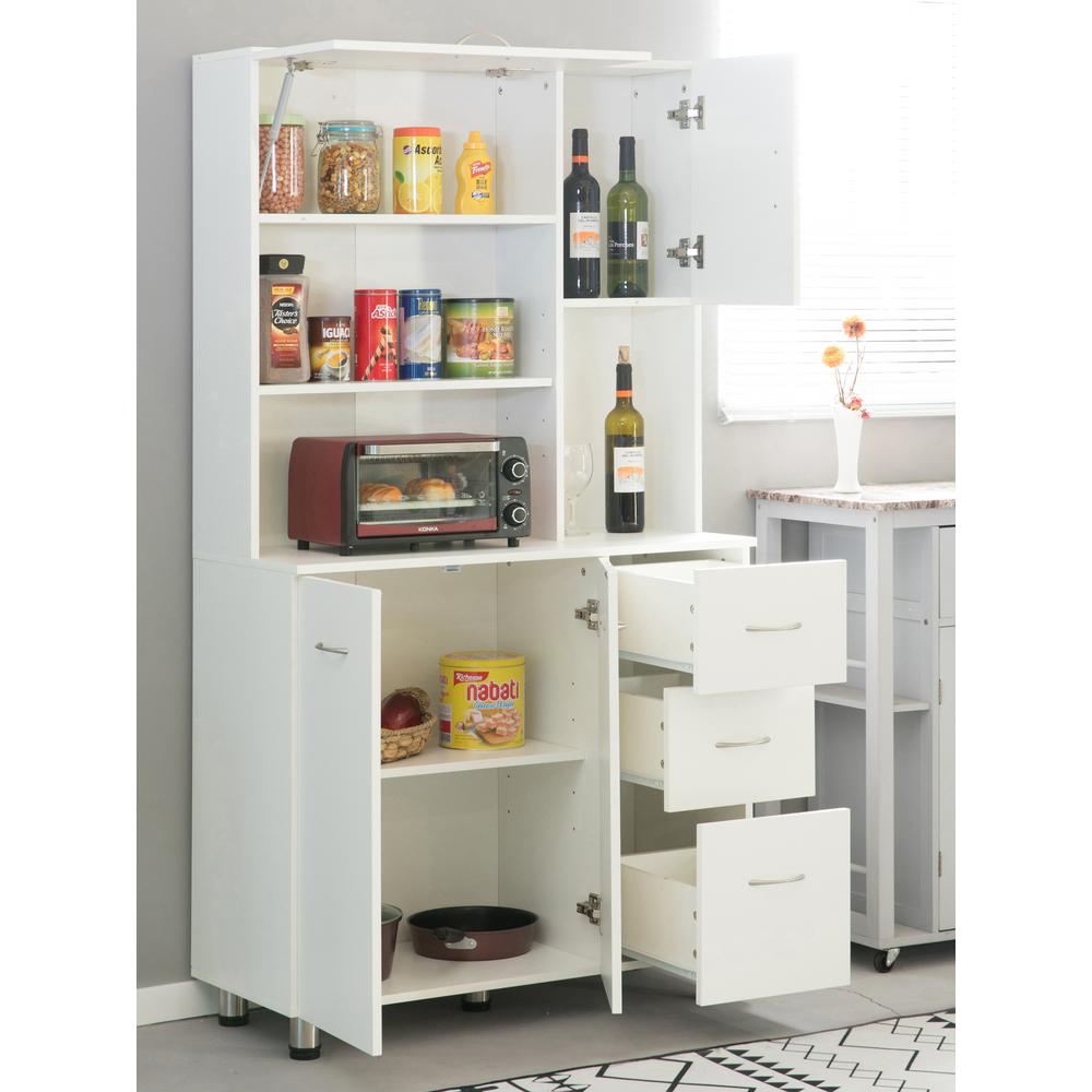 Basicwise White Kitchen Pantry Storage, Kitchen Cabinet Shelves Home Depot