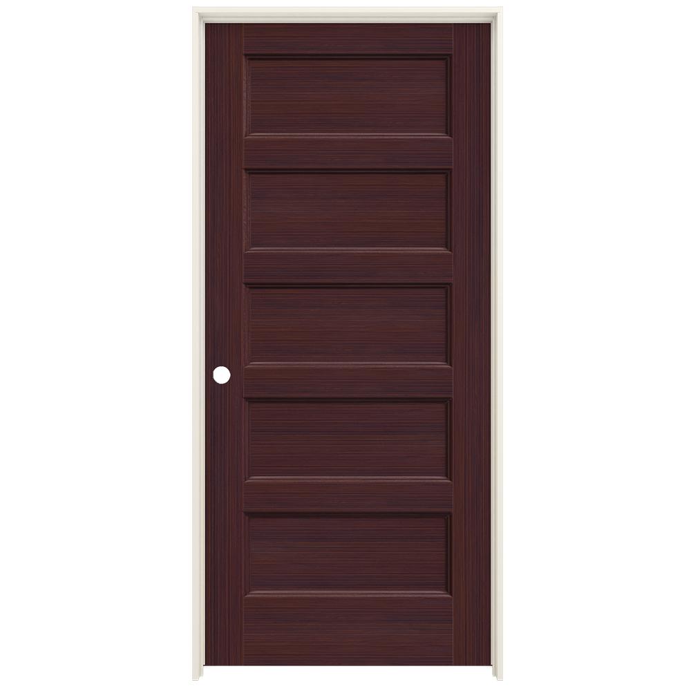 Jeld Wen 36 In X 80 In Conmore Black Cherry Stain Smooth Hollow