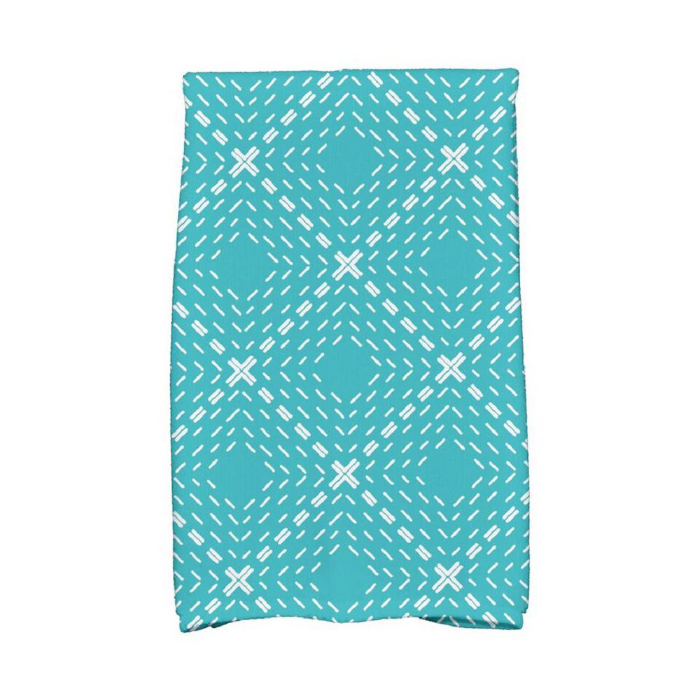 E By Design 16 In X 25 Aqua Dots And Dashes Geometric Print E By Design 16 In X 25 Aqua Dots And Dashes Geometric Print
