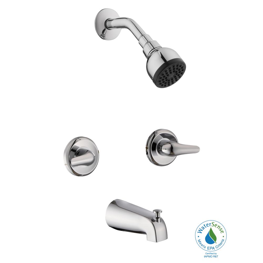 Aragon 2-Handle 1-Spray Tub and Shower Faucet in Chrome (Valve Included)