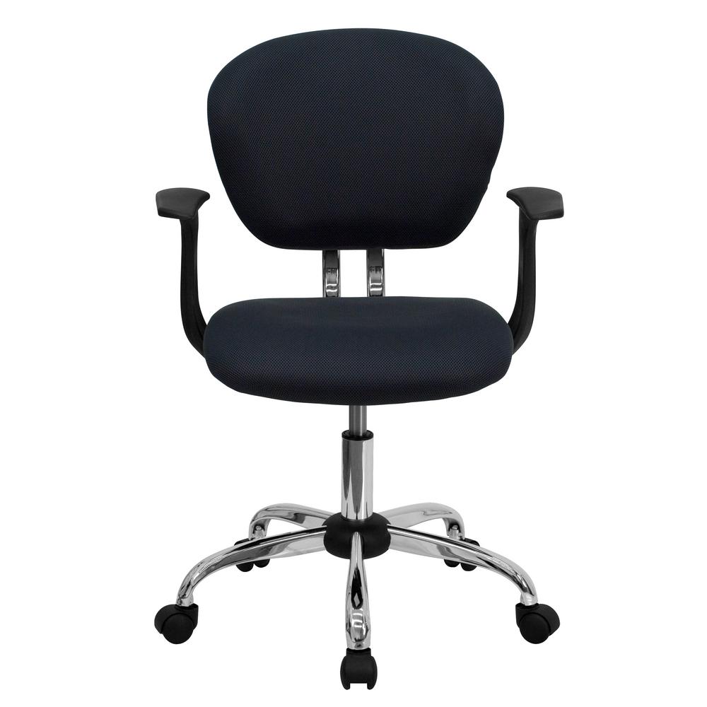 Flash Furniture Mid Back Gray Mesh Swivel Task Chair With Chrome