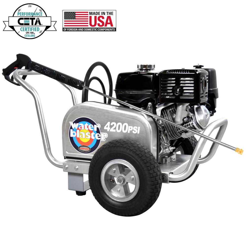 Simpson Aluminum WaterBlaster 4200 psi at 4.0 GPM HONDA GX390 with CAT