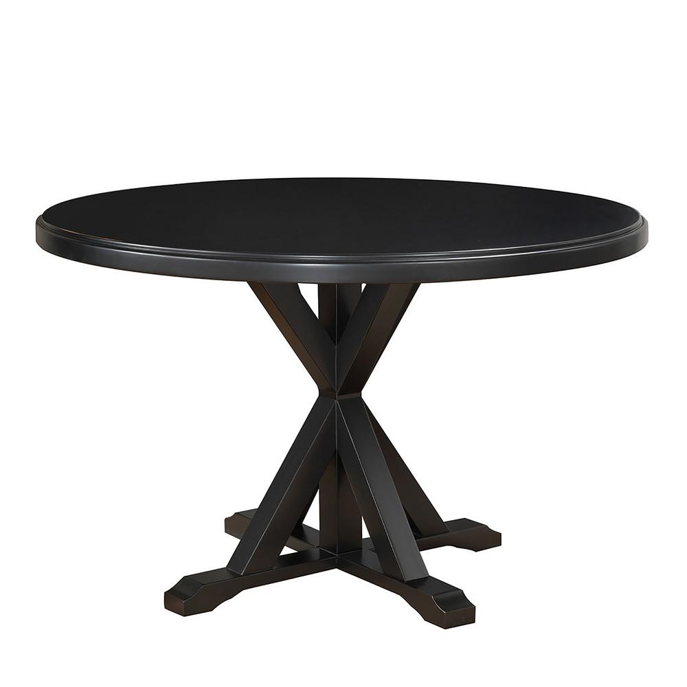 Carolina Classics Monet Antique Black X-Base Dining Table-8-AB - The Home Depot Carolina Classics Monet Antique Black X-Base Dining Table-8-AB - The Home Depot
