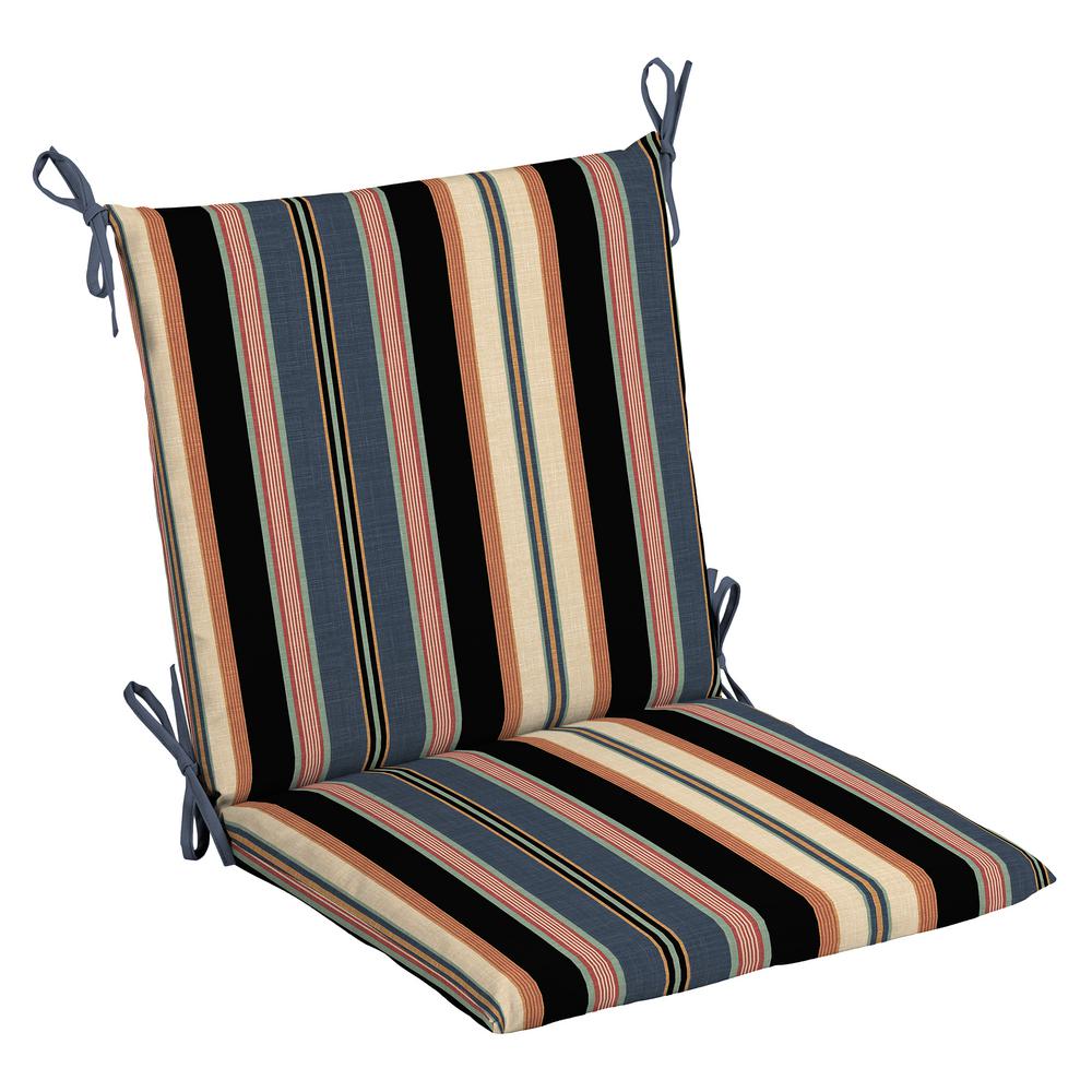 Hampton Bay 20 In X 20 In Bradley Stripe Outdoor Mid Back Chair Cushion 2 Pack Tj1z651b D9d2 The Home Depot