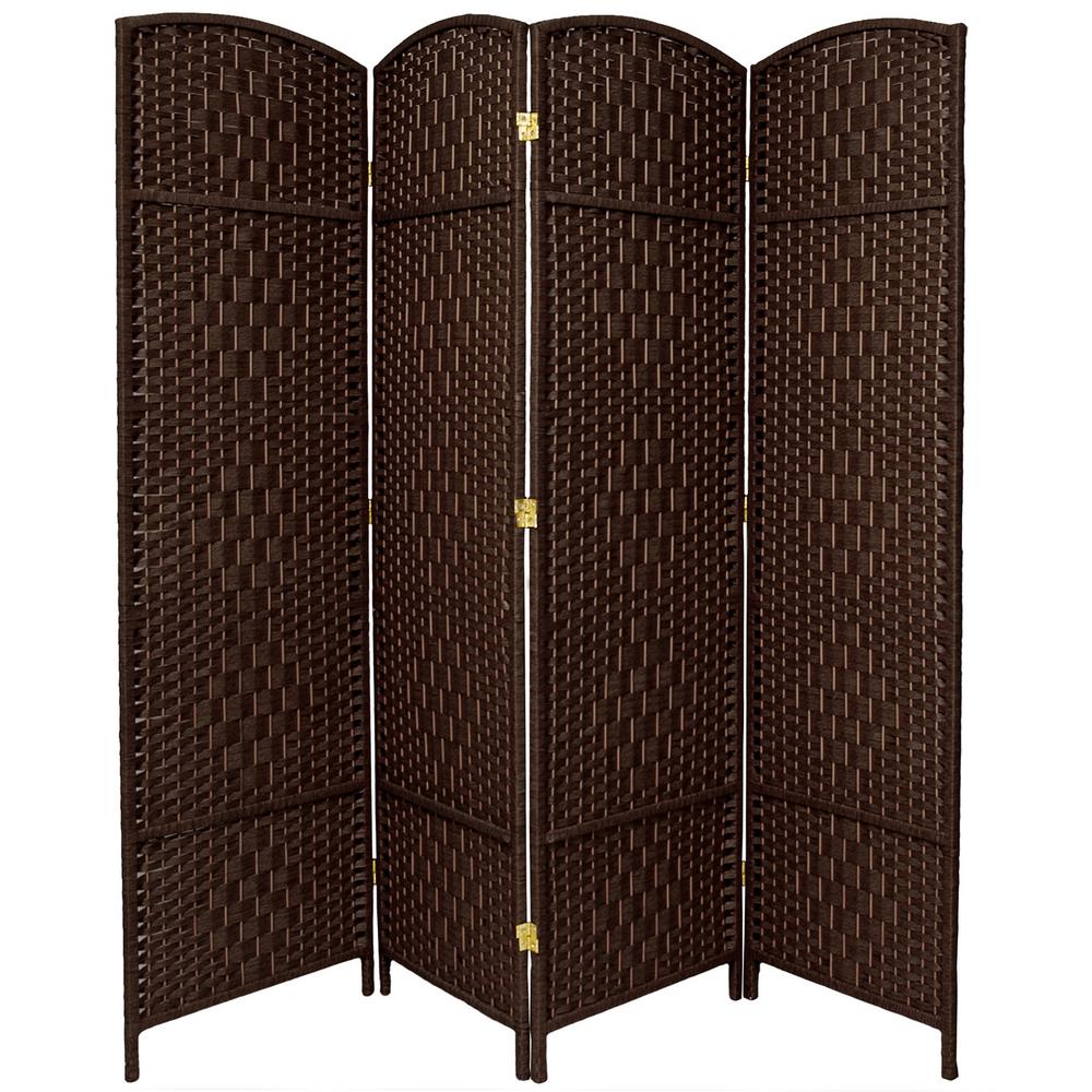 Room Dividers Home Decor The Depot Dark Mocha 4 Panel Room Divider