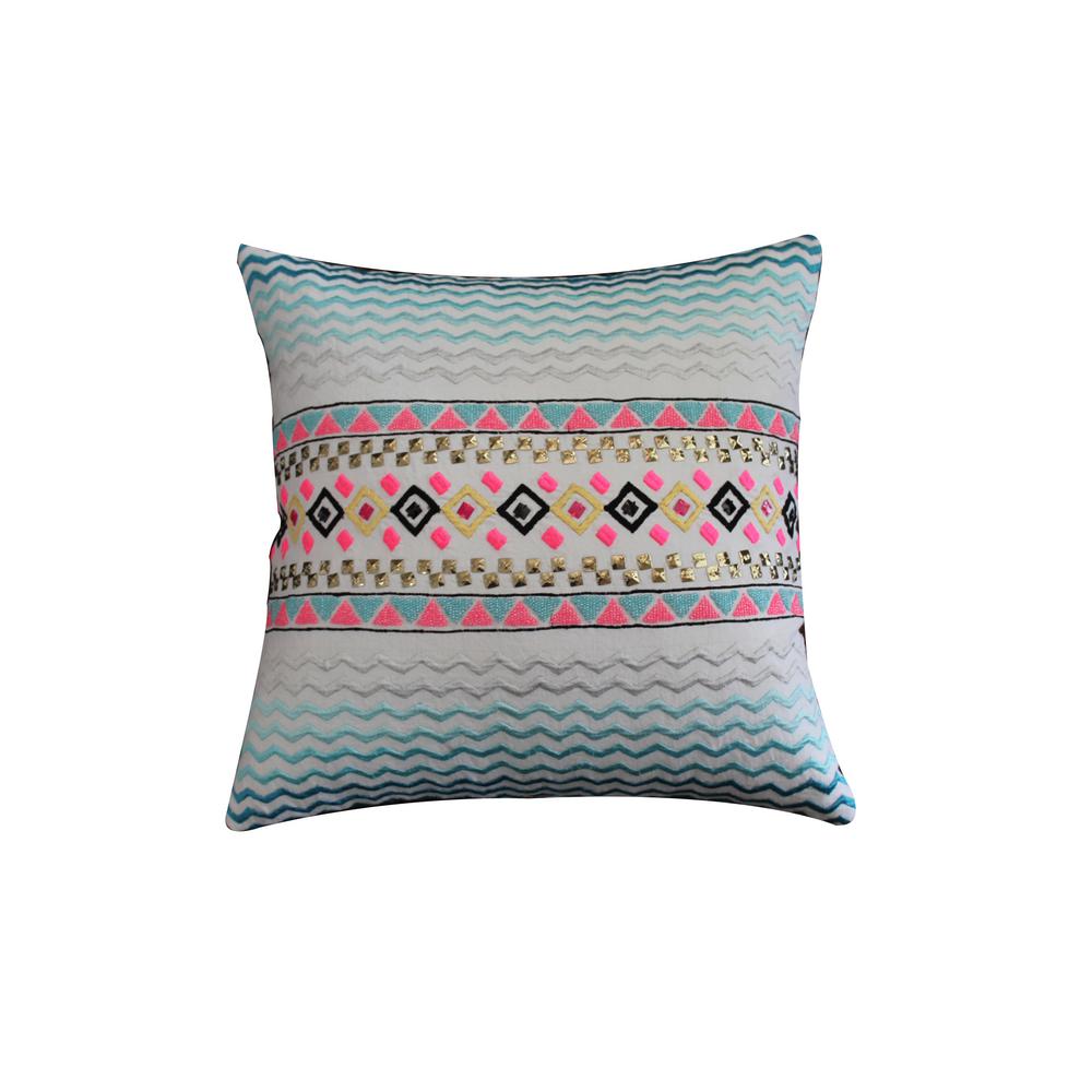 Chevron Multicolored Geometric Down Alternative 20 In X 20 In