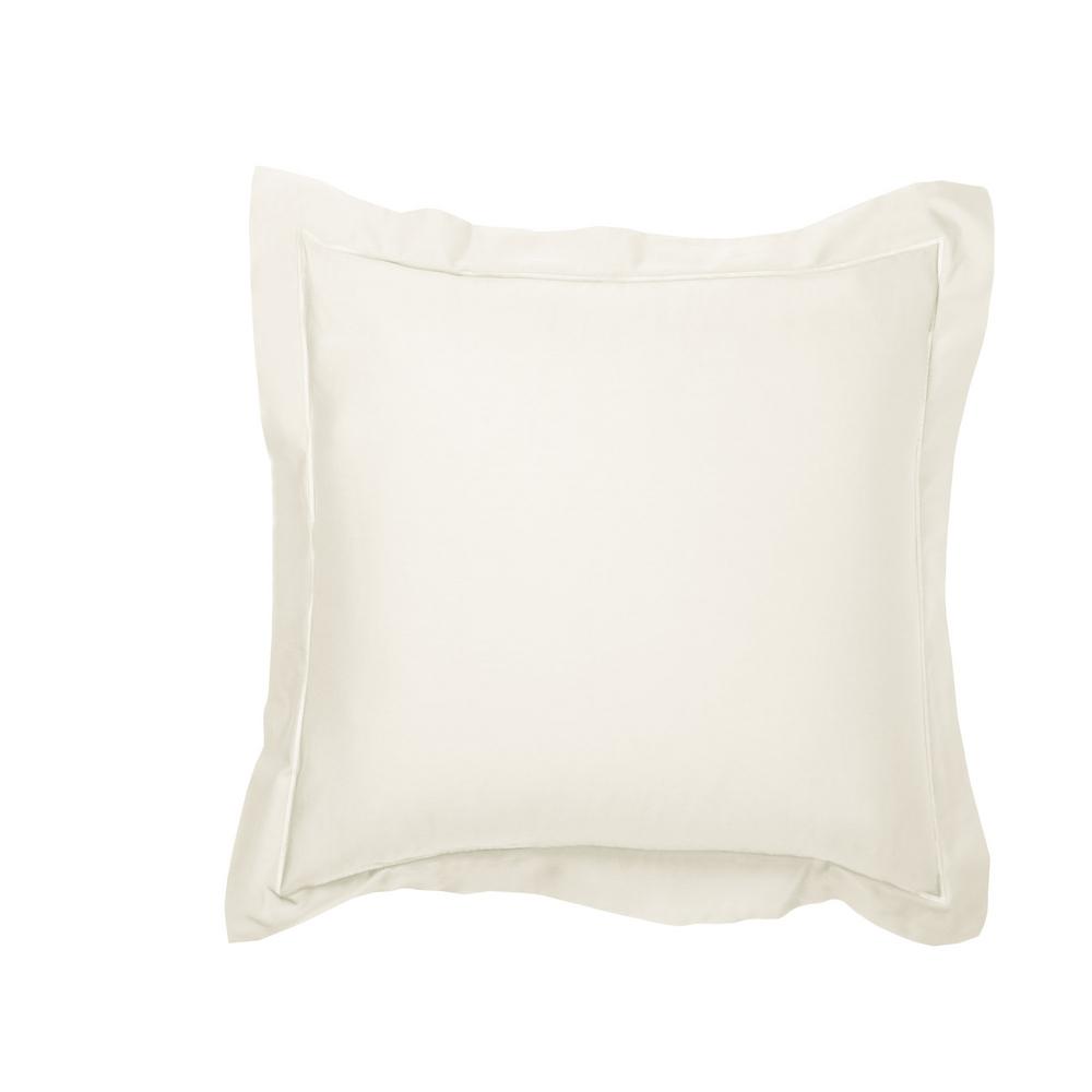 The Company Store Classic Stripe Ivory 350 Thread Count Sateen Euro