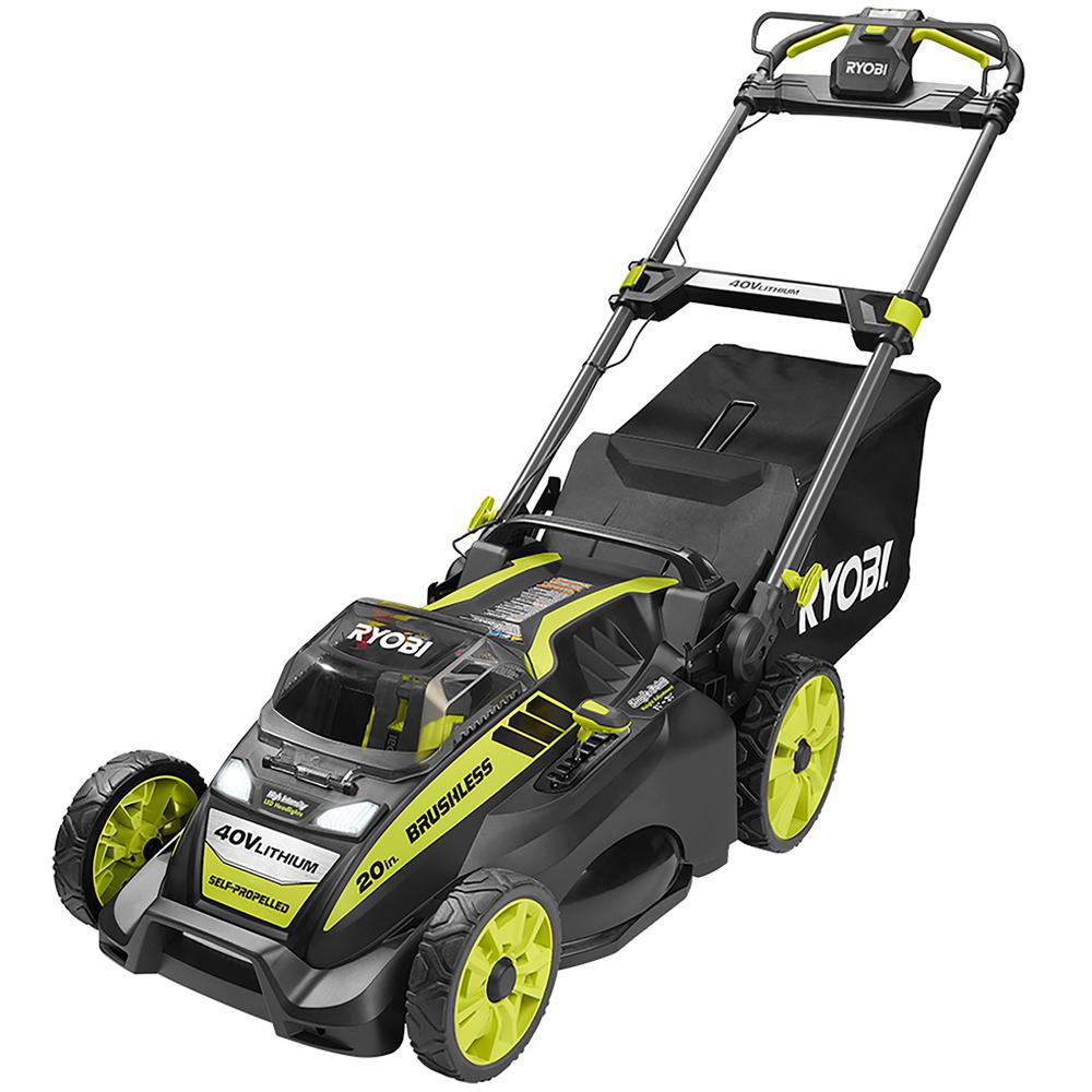 20 in. 40-Volt Brushless Lithium-Ion Cordless Battery Self Propelled Lawn Mower with 5.0 Ah Battery and Charger Included