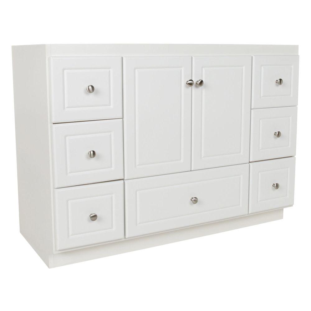 Simplicity By Strasser Ultraline 48 In W X 21 In D X 345 In H Vanity Cabinet Only In Satin White 010162 The Home Depot