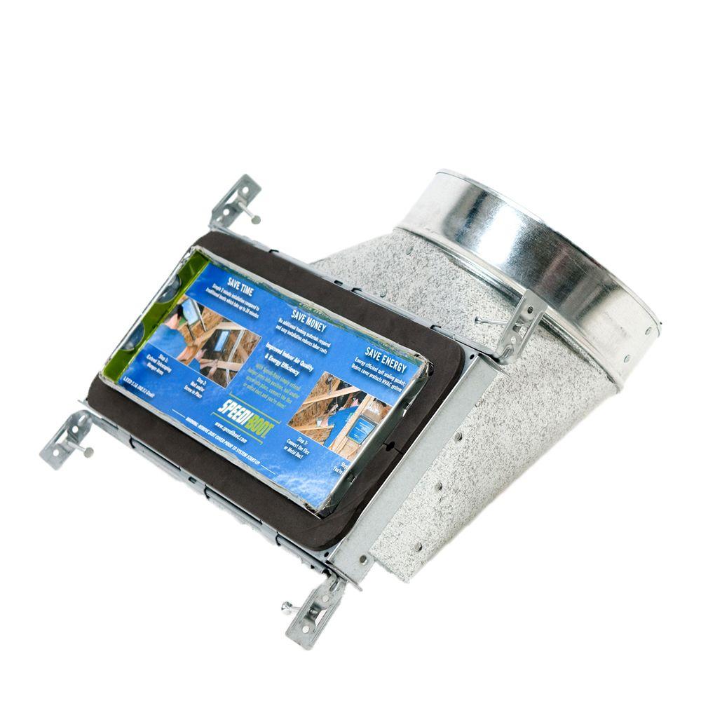 SPEEDI BOOT 2 in. W x 12 in. L to 6 in. Dia 90Degree Register Vent Boot with Adjustable