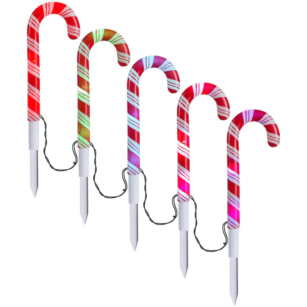 Tupkee Candy Cane Lights Decorations Pre Lit Pathway Christmas Lights 26 Inches 66 Cm Set Of 5 Outdoor Christmas Decorations Yard Candycane Lights Amazon Com