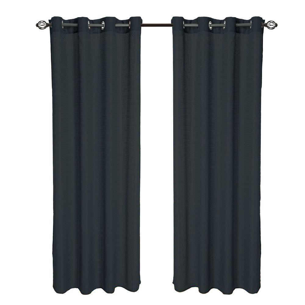 UPC 886511246928 product image for Lavish Home Curtains & Drapes Black Olivia Jacquard Grommet Curtain Panel, 84 in | upcitemdb.com