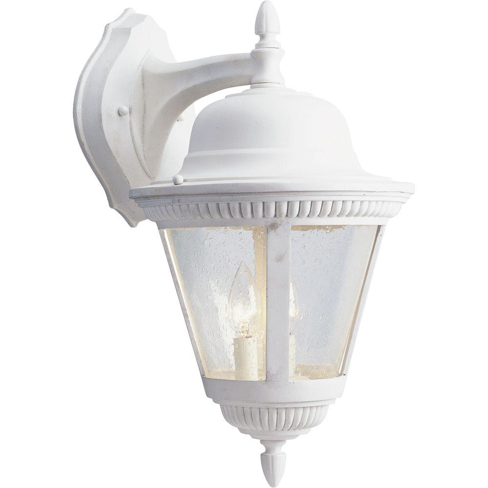 Progress Lighting Westport Collection 2 Light 18 75 In Outdoor White Wall Lantern Sconce