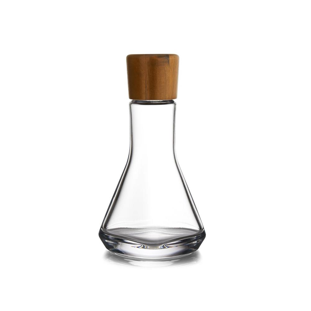 Vie 10 in. Glass and Wood Decanter