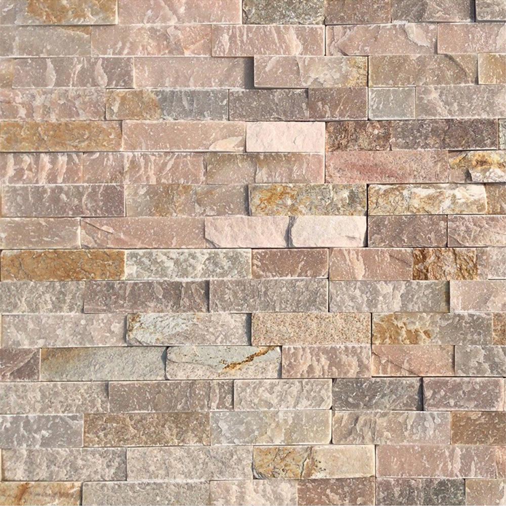 Prestige Stone Granite Golden Honey 6 X 24 In Natural Stacked Stone Veneer Panel Siding Exterior Interior Wall Tile 10 Boxes 64 17 Sq Ft Tsgh F Pl The Home Depot