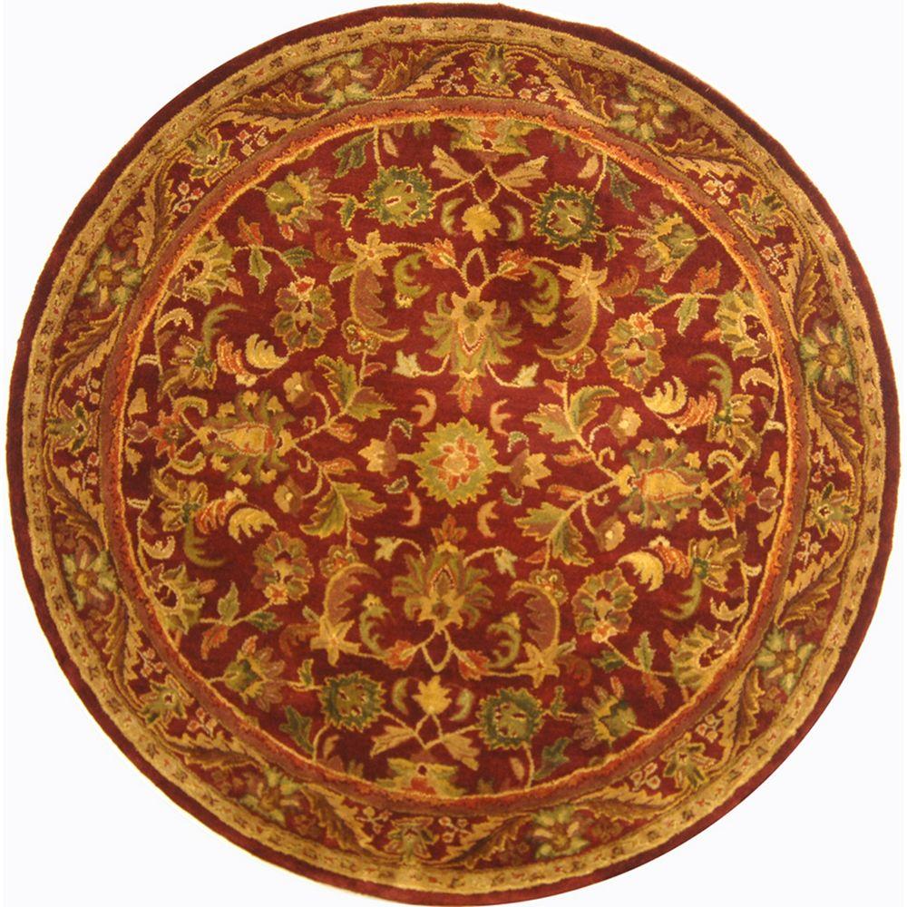 Safavieh Antiquity Wine Gold 6 Ft X 6 Ft Round Area Rug AT52B 6R   Wine Gold Safavieh Area Rugs At52b 6r 64 1000 