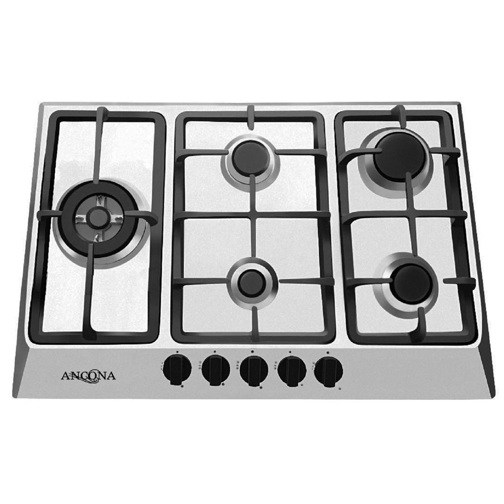 Ancona 30 In Gas Cooktop In Stainless Steel With 5 Burners