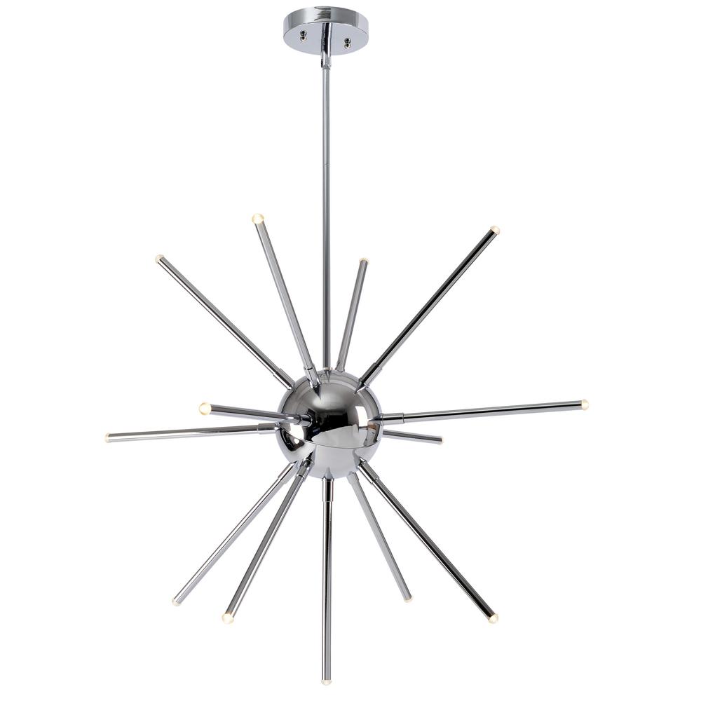 Kenroy Home Atom 91Watt Chrome Integrated LED Chandelier93272CH The