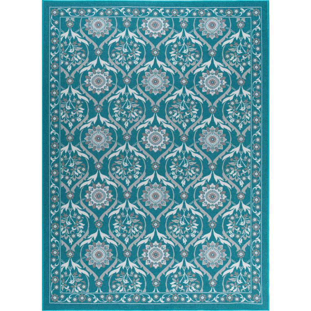 Tayse Rugs Majesty Teal 9 ft. 3 in. x 12 ft. 6 in. Transitional Area