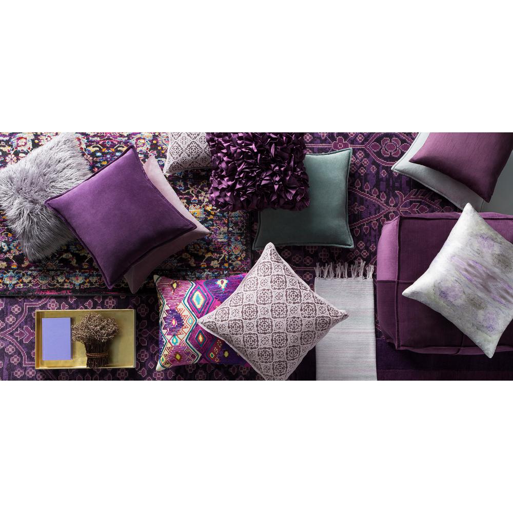 Artistic Weavers Velizh Dark Purple Solid Polyester 20 In X 20 In