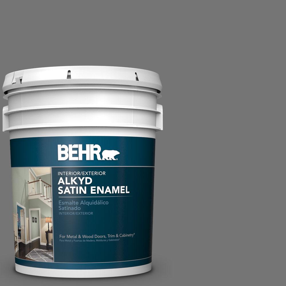 BEHR 5 gal. N5205 Iron Mountain Satin Enamel Alkyd Interior/Exterior