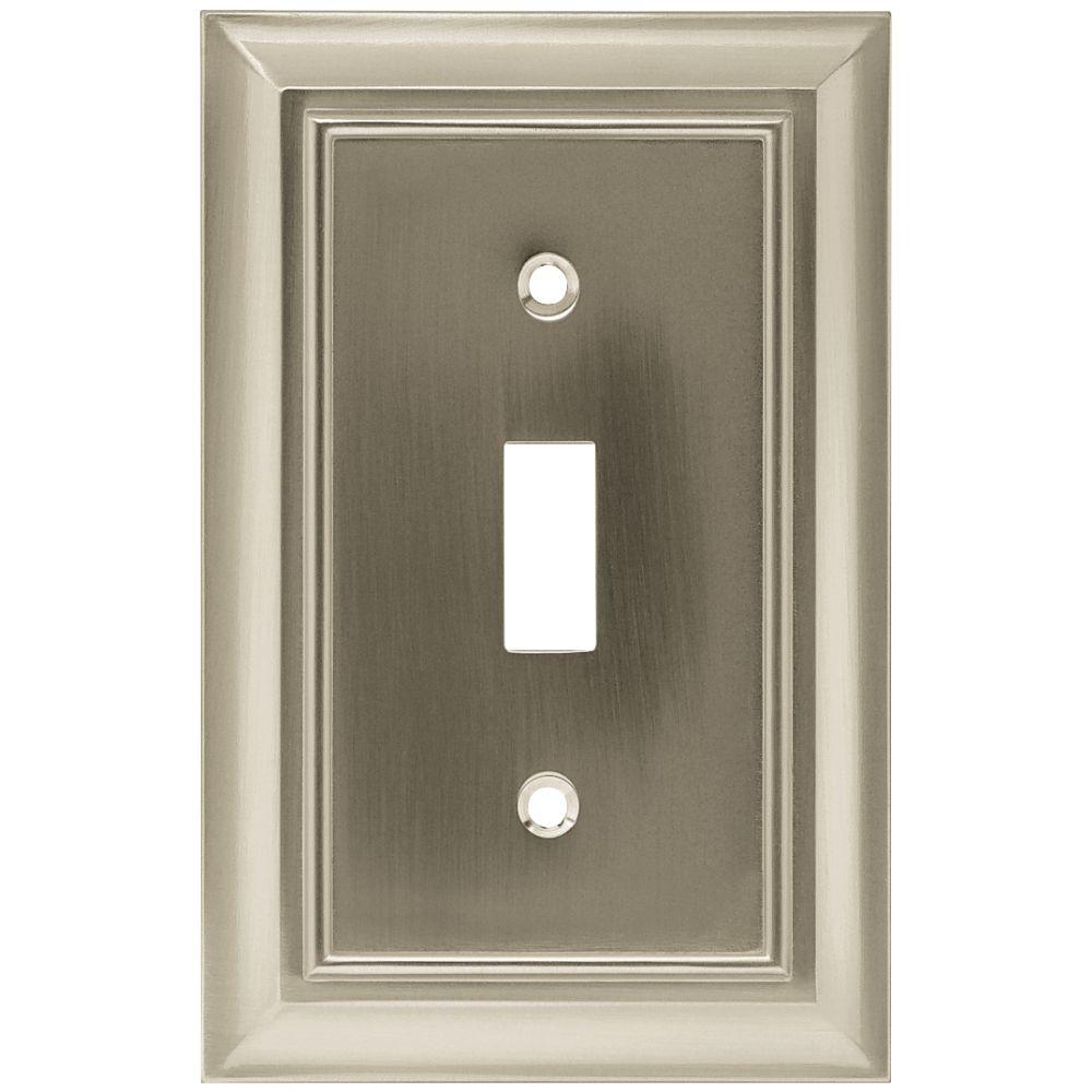 Hampton Bay Architectural Decorative Double Switch Plate, Satin Nickel