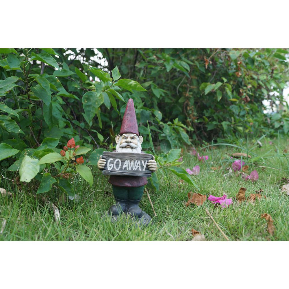 Hi Line Gift Gnome Holds Go Away Sign 75616 N The Home Depot Hi Line Gift Gnome Holds Go Away Sign