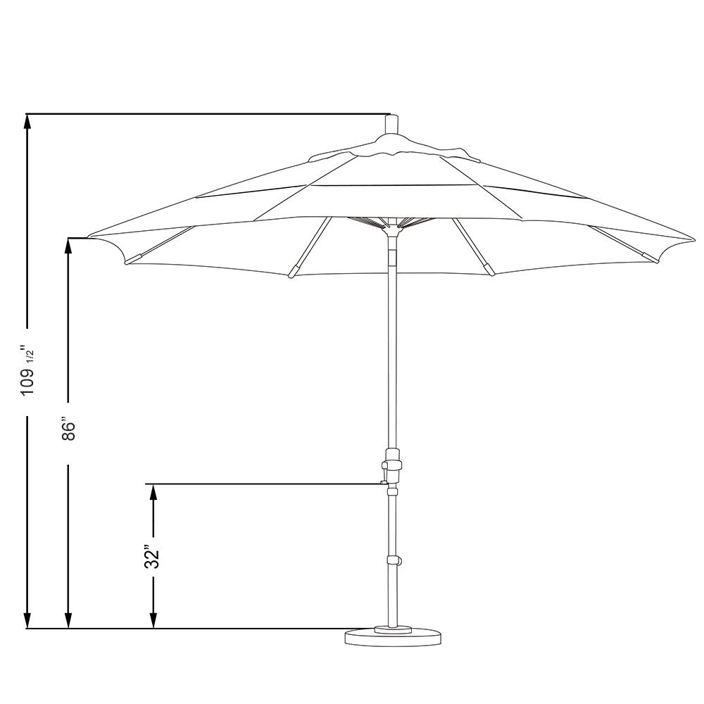 California Umbrella 11 Ft Fiberglass Collar Tilt Double Vented Patio Umbrella In Champagne Olefin Gscuf118117 F67 Dwv The Home Depot