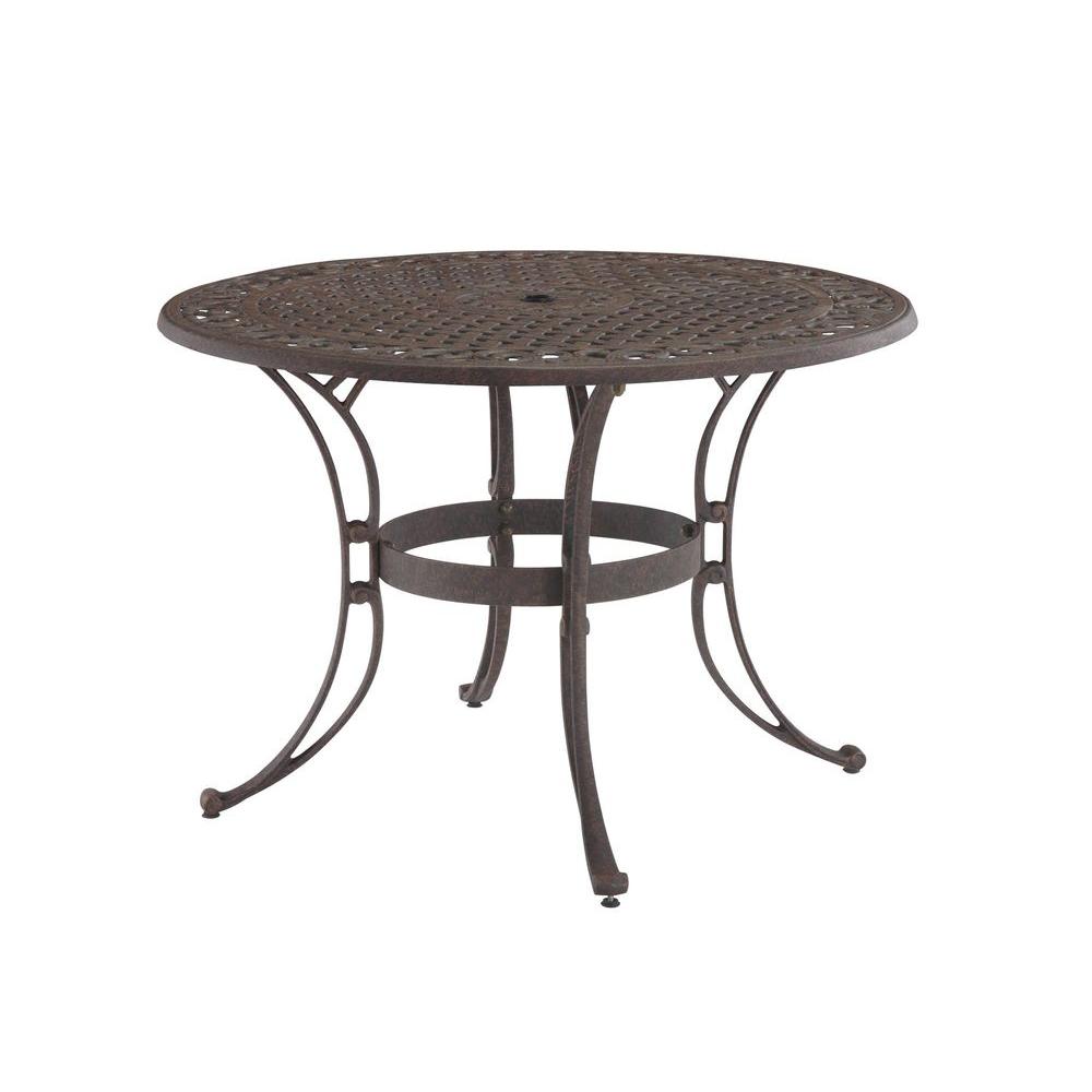 Home Styles Biscayne 48 in. Bronze Round Patio Dining Table-5555-32