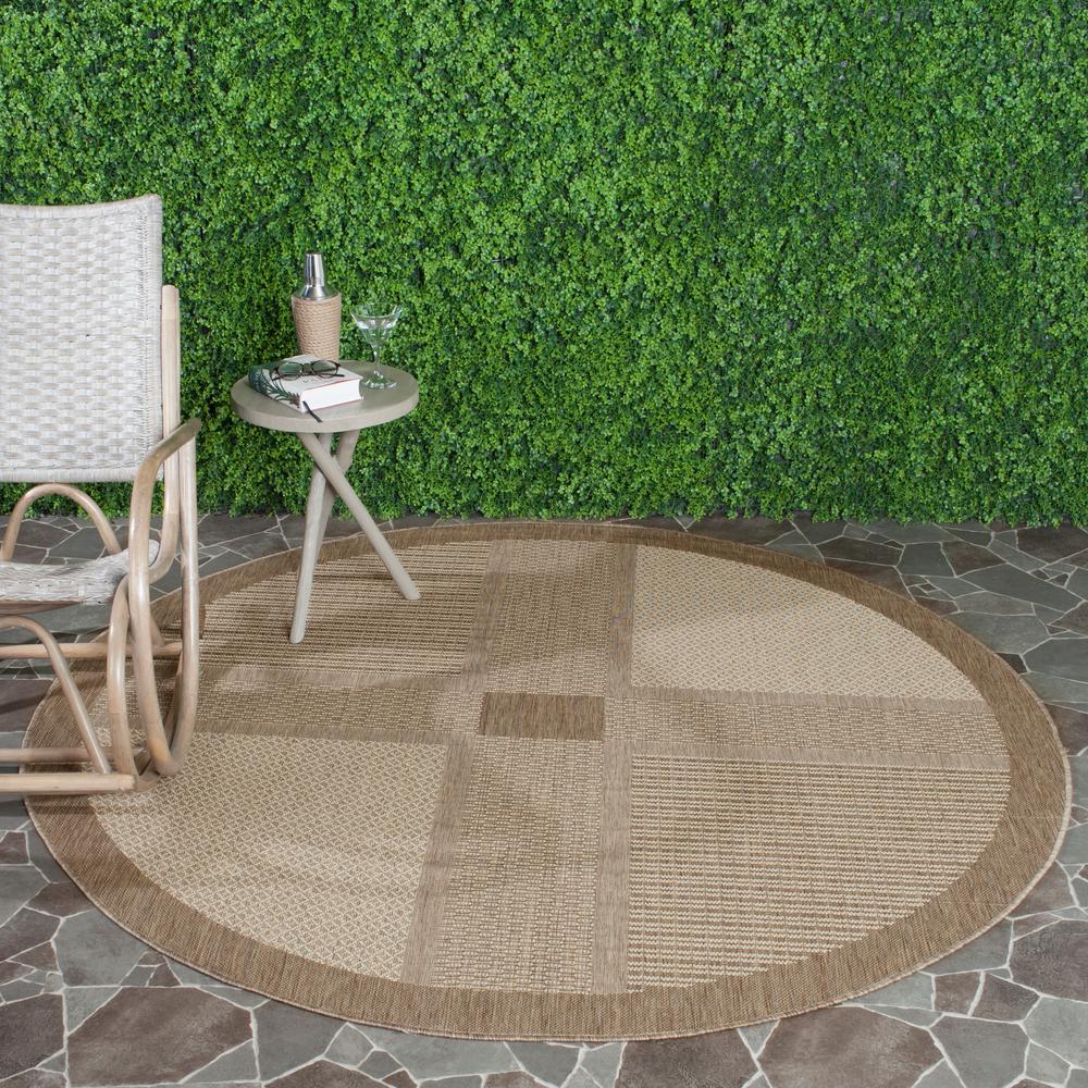 Safavieh Courtyard Brown/Natural 5 ft. 3 in. x 5 ft. 3 in. Indoor