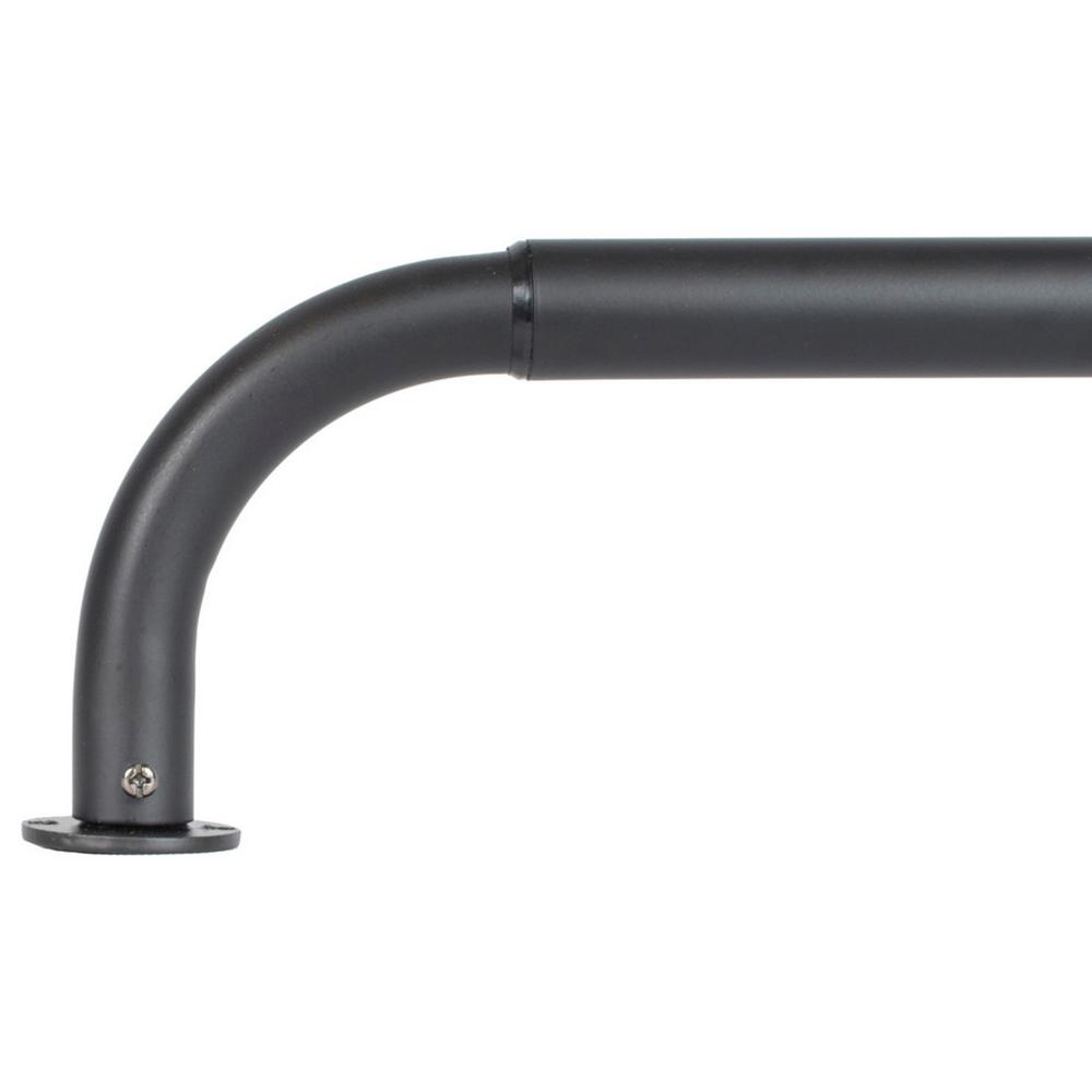 Urbanest Wraparound 28 In 48 Adjule 1 Dia Single Wraparound 28 In 48 Adjule 1 Dia Single Curtain Rod Black