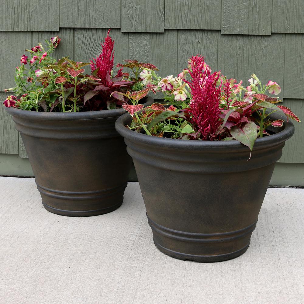 Dark Brown Plant Pots Planters The Home Depot
