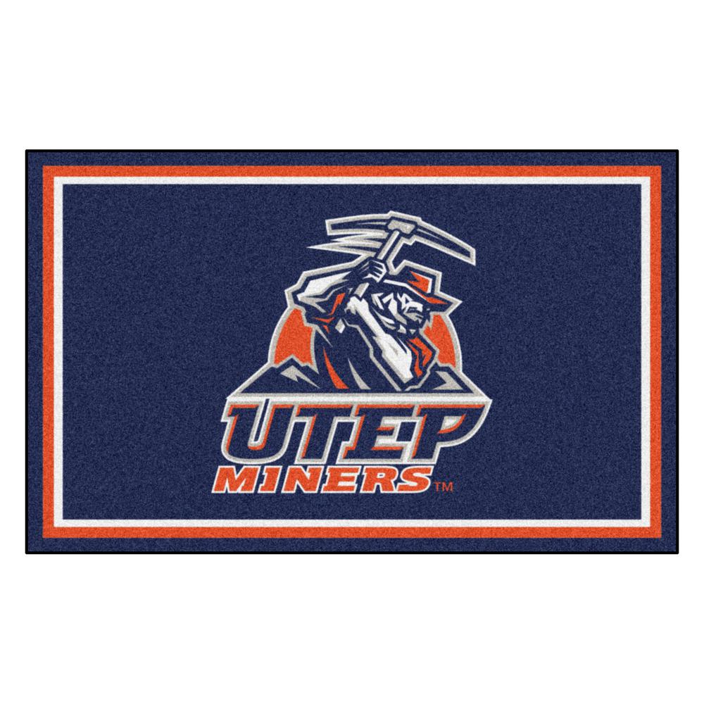 Fanmats Ncaa Utep Blue 6 Ft X 4 Indoor Area Rug 20289 The Indoor Area Rug