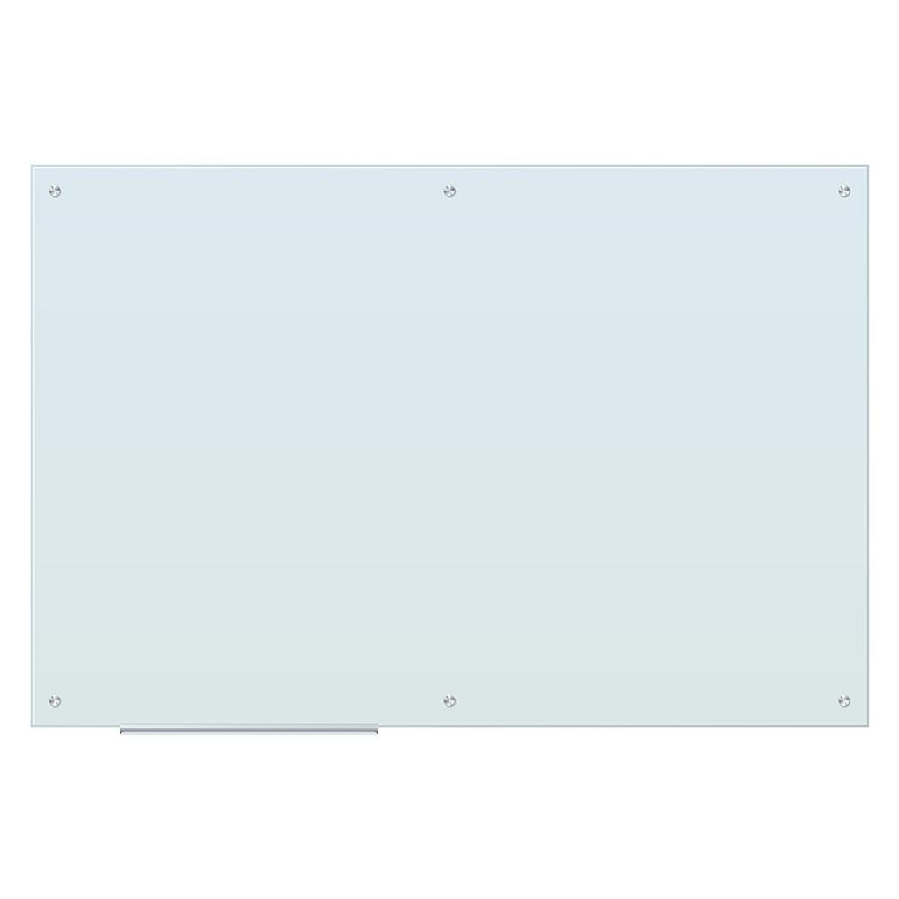 U Brands 70 in. x 47 in. White Frosted Surface, Frameless Glass Dry Erase Board for