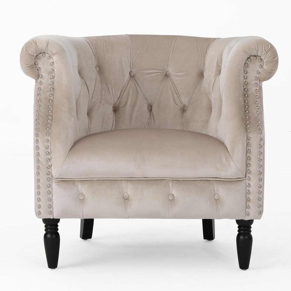 Le House Akira Tufted Champagne New Velvet Club Chair 300887 Le House Akira Tufted Champagne New Velvet Club Chair