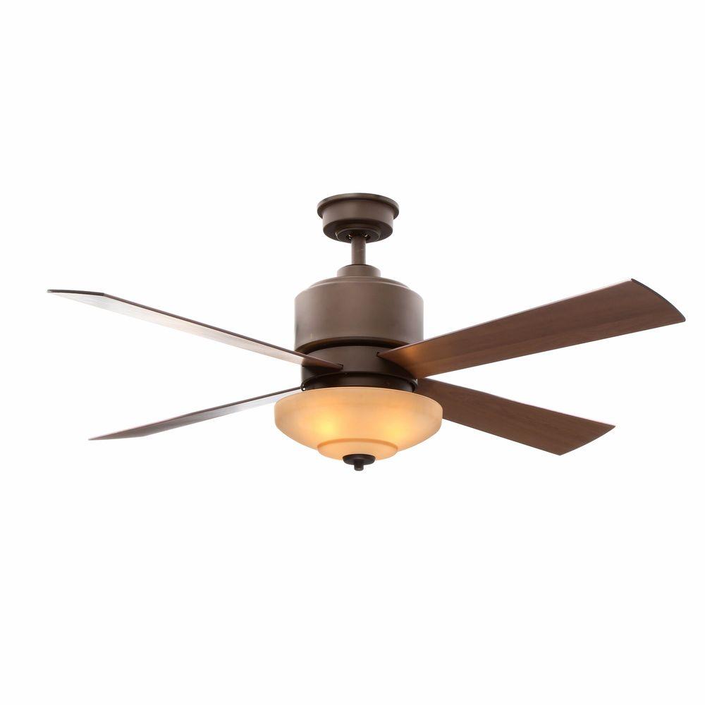 Hampton Bay Southwind 52 in. LED Indoor Brushed Nickel Ceiling Fan with ...