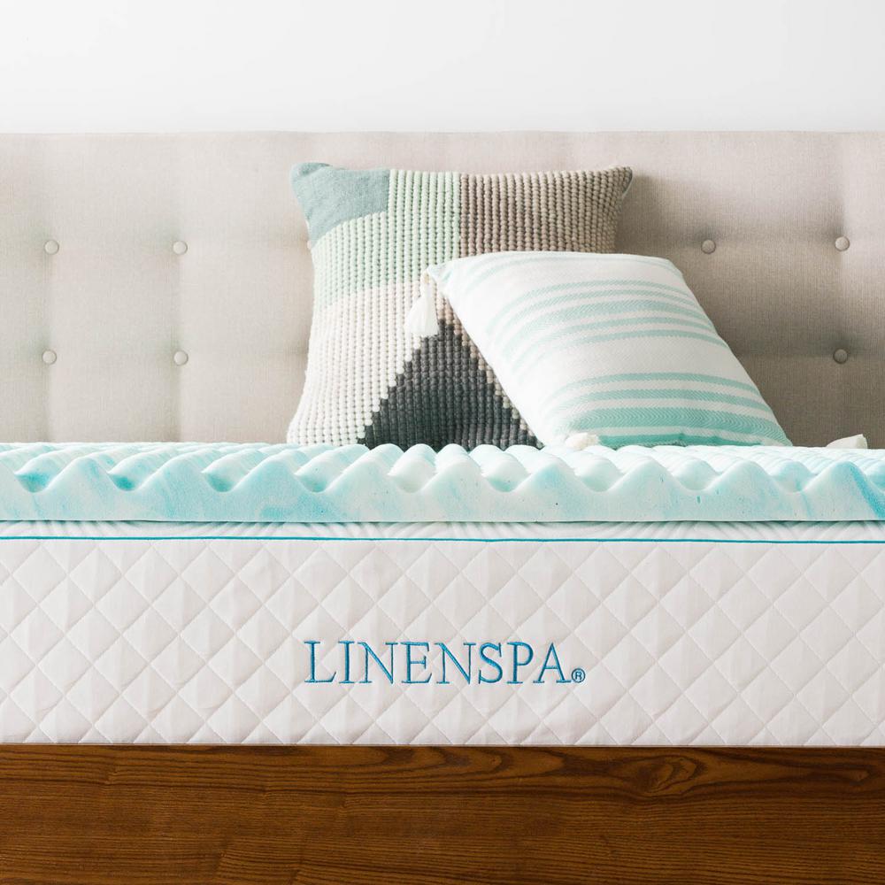 Linenspa 2 In. Full Convoluted Gel Swirl Memory Foam Mattress Topper ...