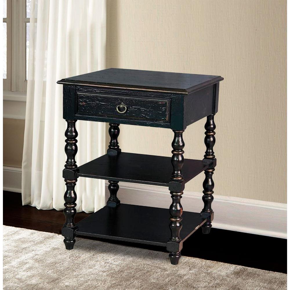 Pulaski Furniture Antique Holborn Black Storage Side TableDS641104