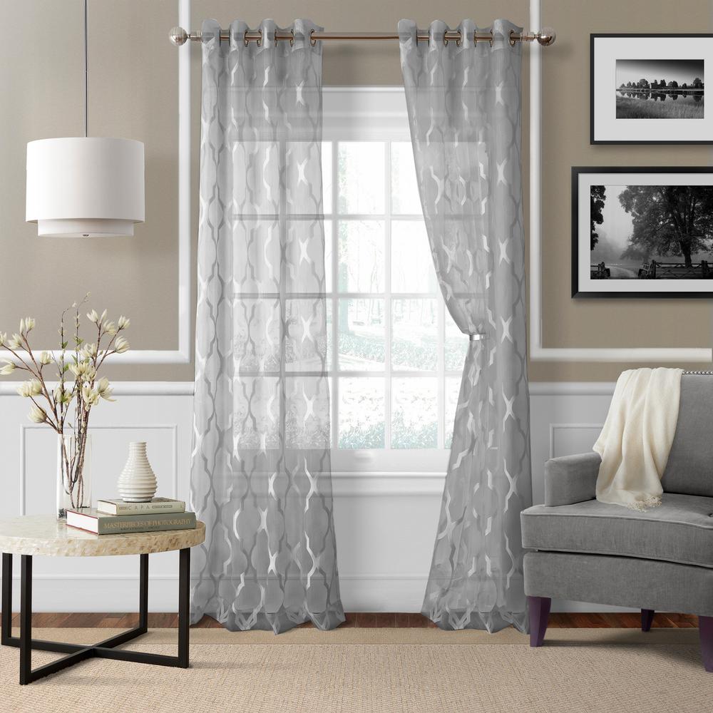 Elrene Sonata Trellis Sheer Window Curtain 026865853933 The Home