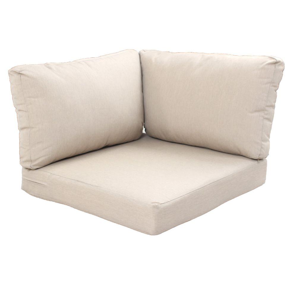 Hampton Bay Beverly Beige Replacement 3 Piece Outdoor Corner Chair for Corner Sofa Replacement Cushions