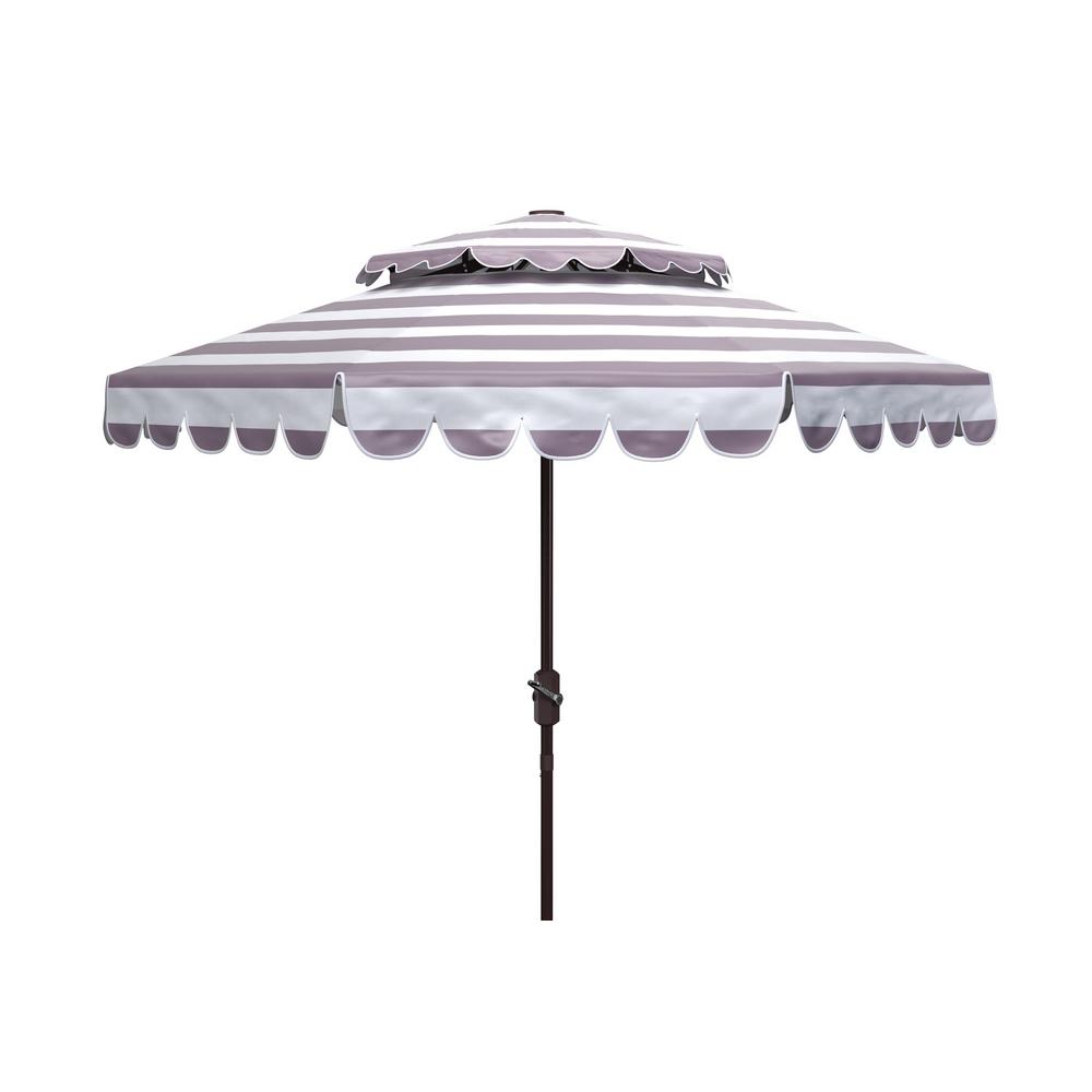 Safavieh Vienna 9 Ft Aluminum Market Tilt Patio Umbrella In Gray White Pat8211b The Home Depot