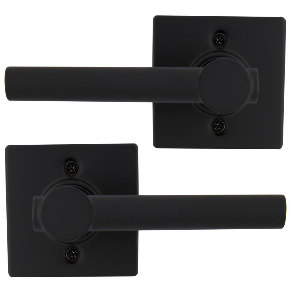 Defiant Highland Matte Black Dummy Door Lever with Square Rose (2Pack)32LD8X904AD2 The Home