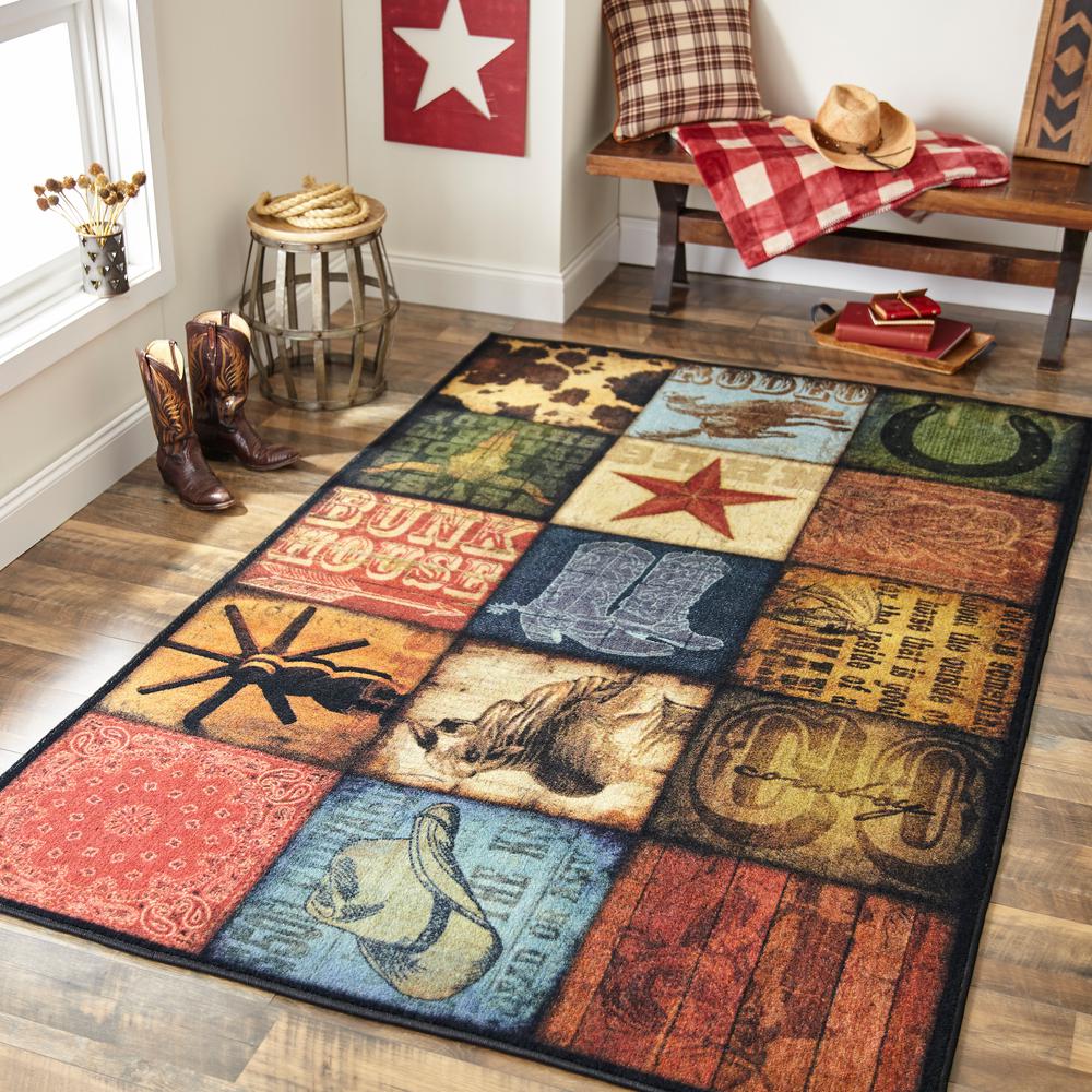 Mohawk Home Cowboy Patches Multi 5 Ft X 8 Indoor Area Rug Mohawk Home Cowboy Patches Multi 5 Ft