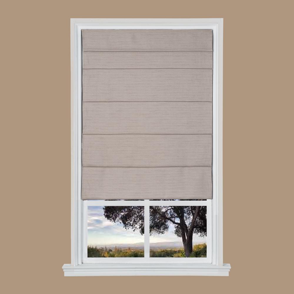 Light Brown Texture Cordless Fabric Roman Shade 31 In W X 64 Light Brown Texture Cordless Fabric Roman Shade 31 In W X 64