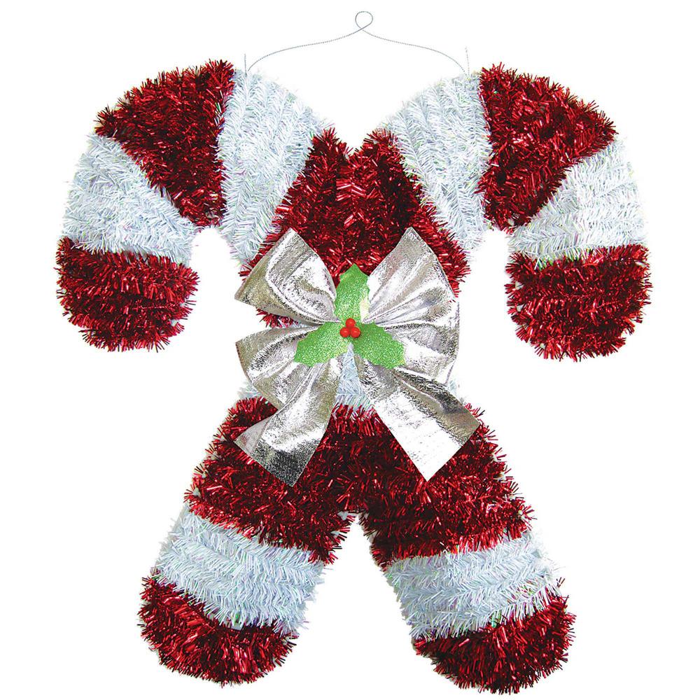 Amscan 18 In X 17 In X 2 In Deluxe Candy Cane Tinsel Decoration