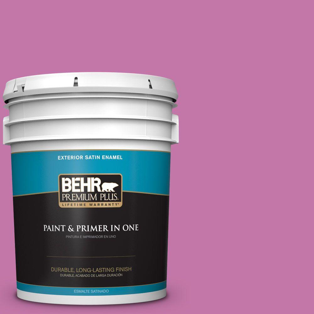BEHR Premium Plus 5gal. 680B5 Strawberry Freeze Satin Enamel