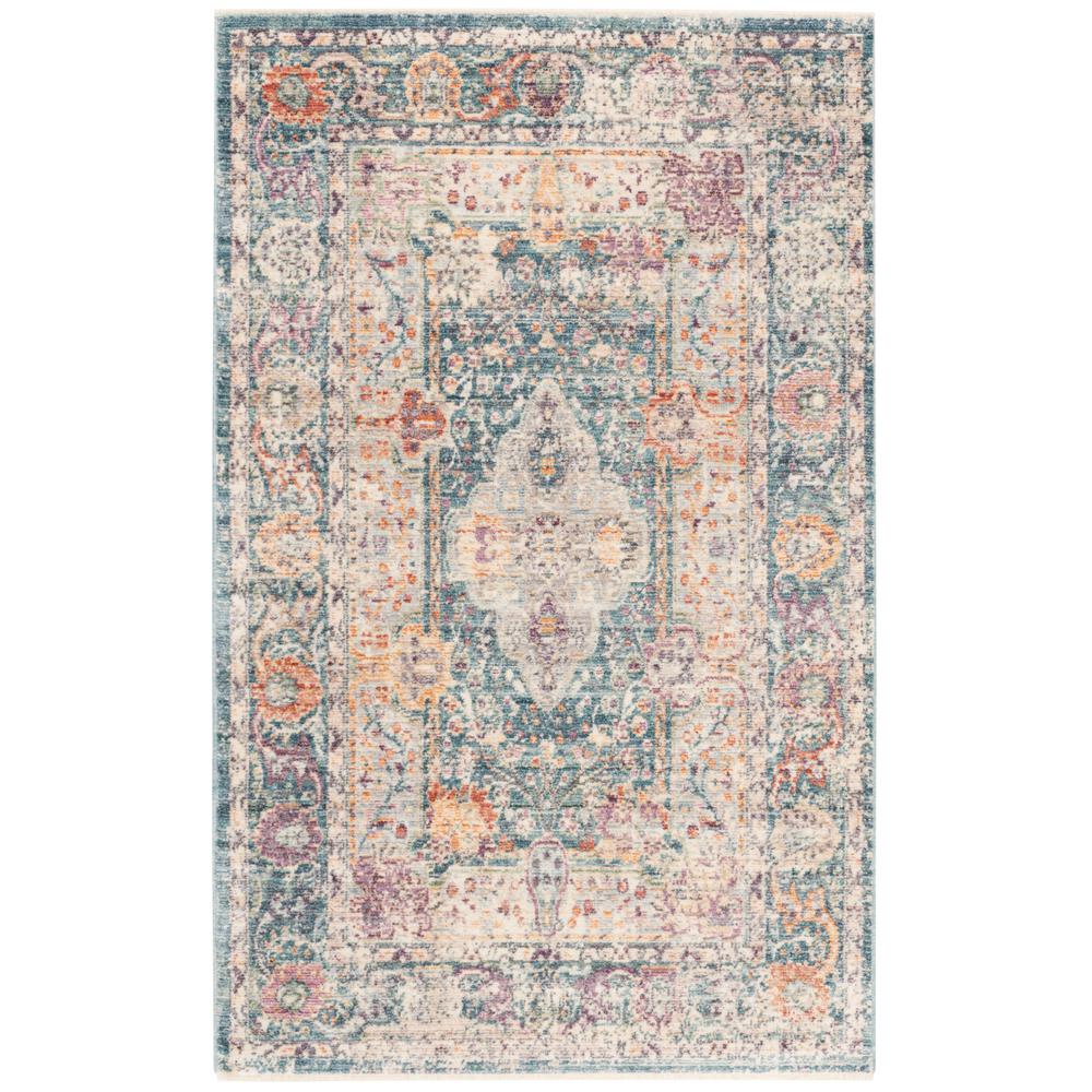 Safavieh Illusion Teal Cream 3 Ft X 5 Area Rug Ill704k The Illusion Teal Cream 3 Ft X 5 Area Rug