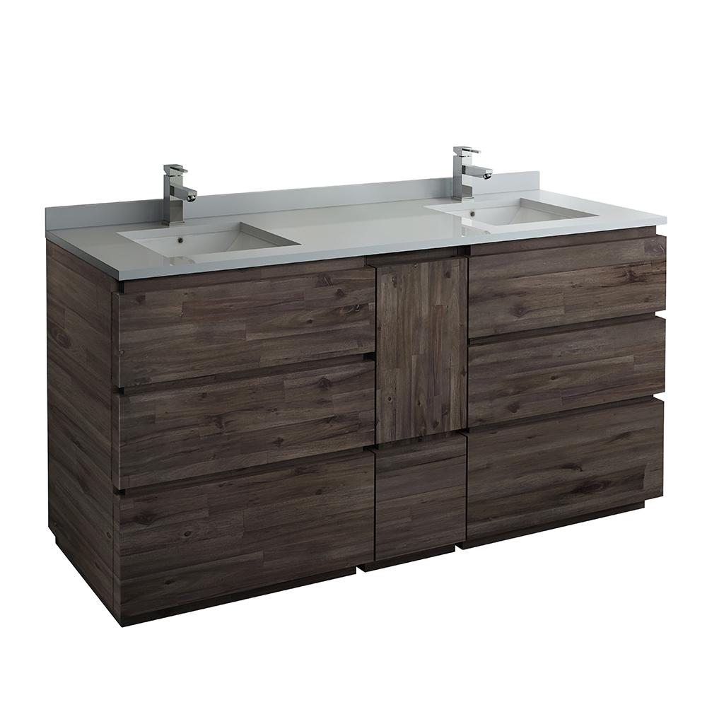 Fresca Formosa 72 In Modern Double Vanity In Warm Gray With Quartz Stone Vanity Top In White With White Basins Fcb31 301230aca Fc Cwh U The Home Depot
